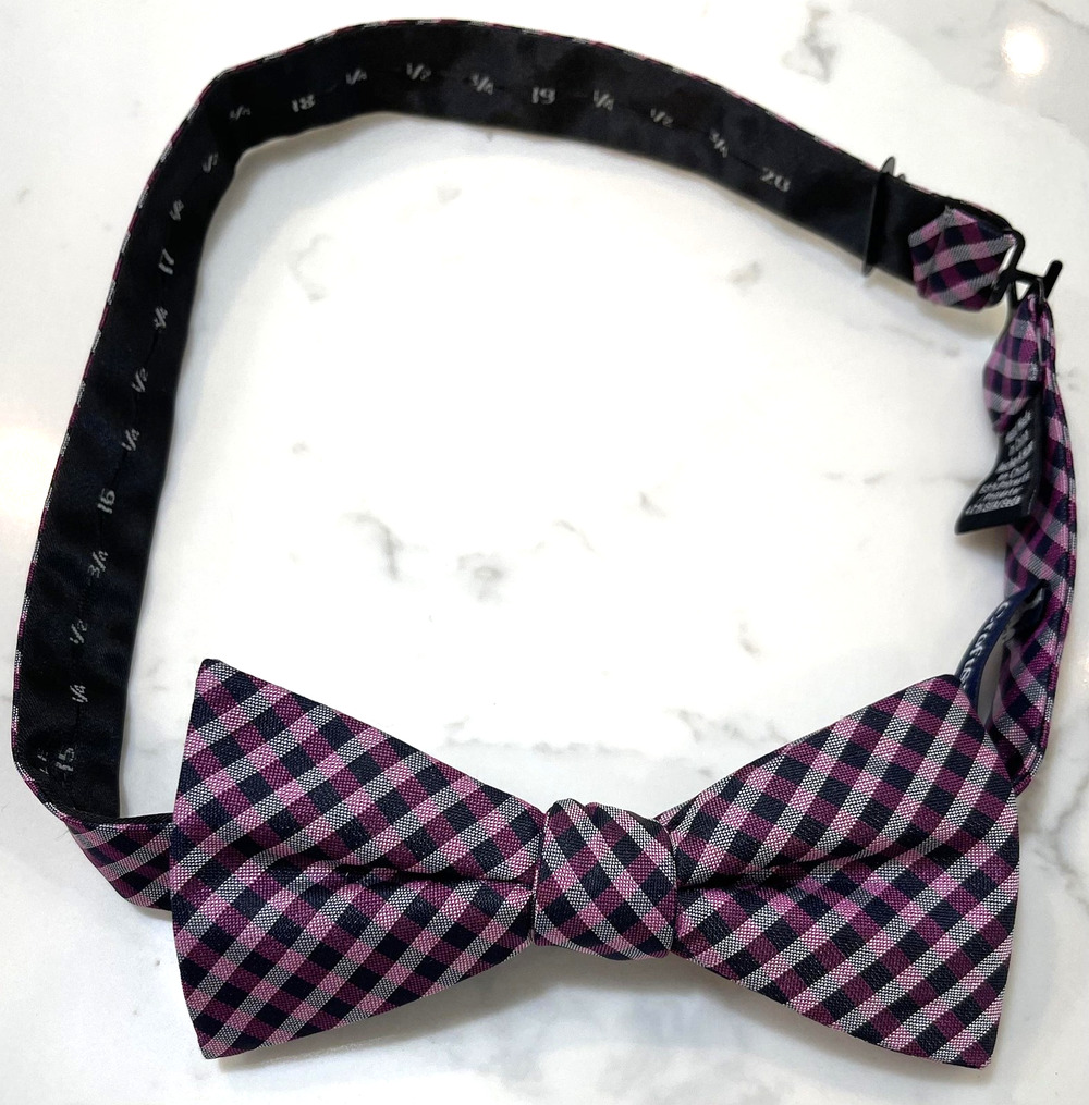 Croft & Barrow Bow Tie Mens One Size Pink Polyester Pre-Tied Adjustable Casual